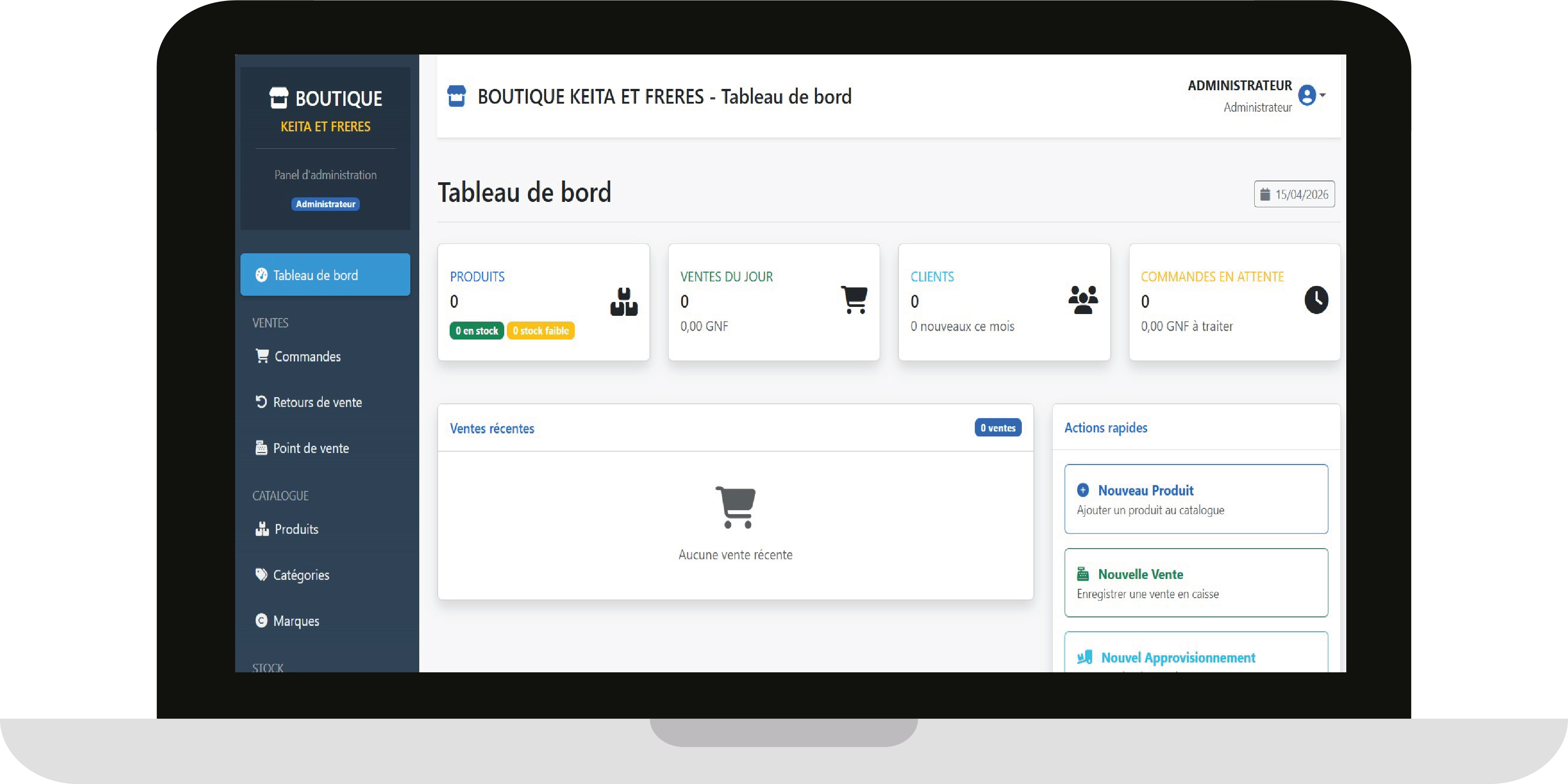 Projet de création d'application de gestion